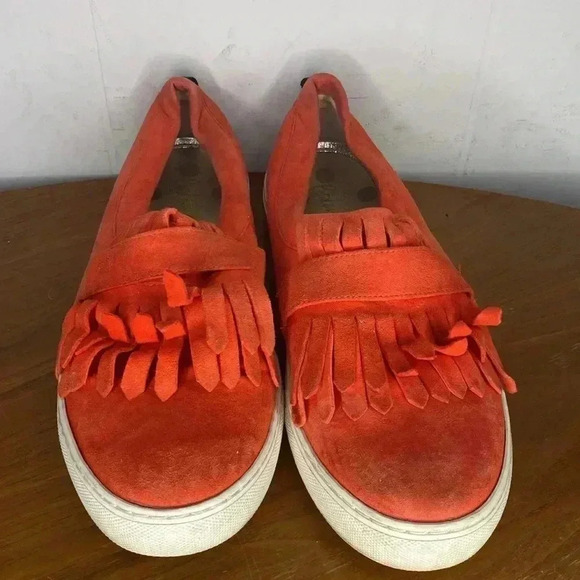 Boden Rayna Fringe Orange Slip On Shoes Women's Size 8 - Picture 2 of 11